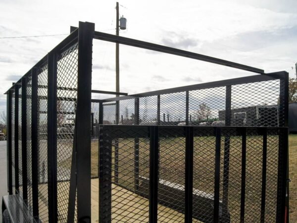 6.4x14 Powder Coated Straight Deck Utility Trailer 6ft Mesh Side Slide Up Gate - Image 16