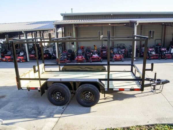 6.4x12 Straight Deck Utility Trailer 4.5ft Ladder Racks (2) 3,500lb Axles - Image 6