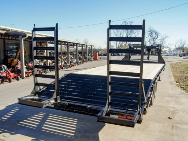 8.5x25 IBeam Gooseneck Deckover Trailer (2) 7K Axles Stand-Up Ramps - Image 5