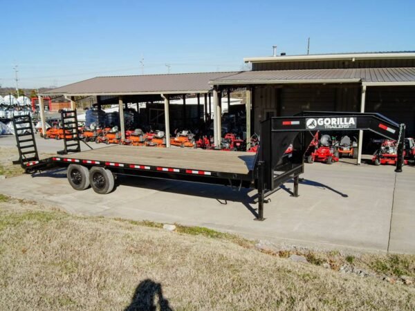8.5x25 IBeam Gooseneck Deckover Trailer (2) 7K Axles Stand-Up Ramps - Image 9