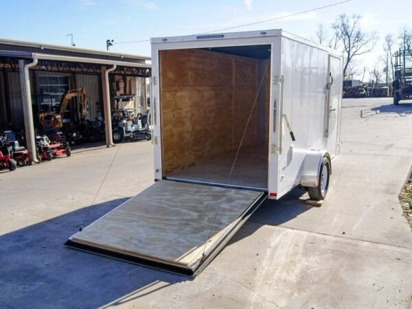 6x12 Flat Nose White Enclosed Trailer 3,500lb Axle - Image 18