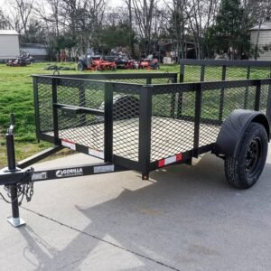 5x8 Powder Coated Dovetail Utility Trailer with 2ft Mesh Sides 3,500lb Axle