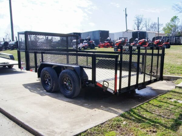 7x14 Powder Coated Dovetail Utility Trailer Stacked Baskets (2) 3,500lb Axles - Image 5