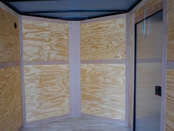 7x16 Enclosed Trailer Red V-Nose Blackout Pkg Tandem Axle Storage - Image 14