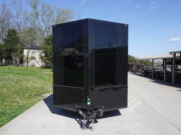 7x16 Enclosed Trailer Black V-Nose Blackout Pkg Tandem Axle Storage - Image 2