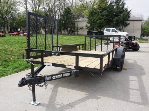 6.4x14 Tandem Dovetail Utility Trailer with Side Gate - Image 2