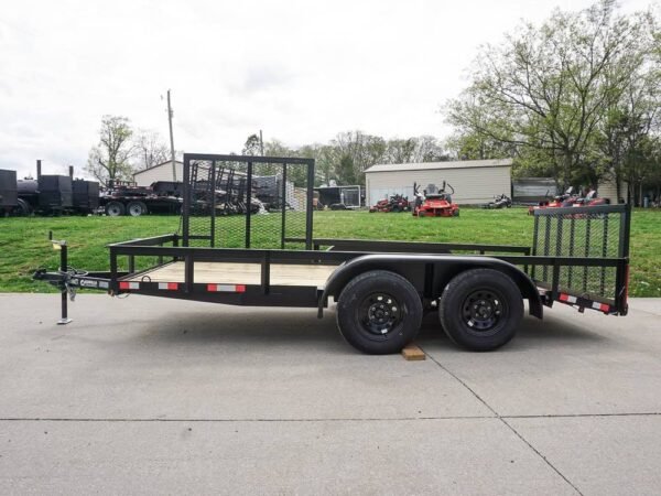 6.4x14 Tandem Dovetail Utility Trailer with Side Gate - Image 3