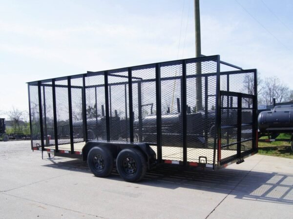 6.4x18 Straight Deck Utility Trailer 6ft Mesh with Barn Door Gate (2) 3500lb Axles - Image 5