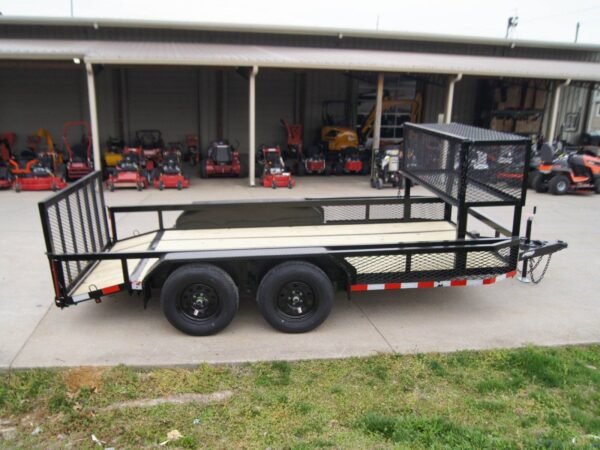 6.4x14 Powder Coated Dovetail Utility Trailer with Elevated Basket (2) 3500lb Axles - Image 7