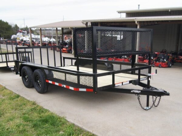 6.4x14 Powder Coated Dovetail Utility Trailer with Elevated Basket (2) 3500lb Axles - Image 8