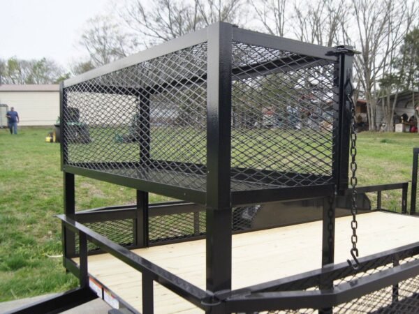 6.4x14 Powder Coated Dovetail Utility Trailer with Elevated Basket (2) 3500lb Axles - Image 11