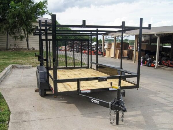 7x12 Straight Deck Utility Trailer (2) 3500lb Axle with 4ft Ladder Racks - Image 7