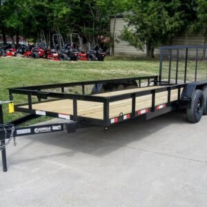 6.4x18 Straight Deck Utility Trailer with Tall Gate (2) 3500lb Axles