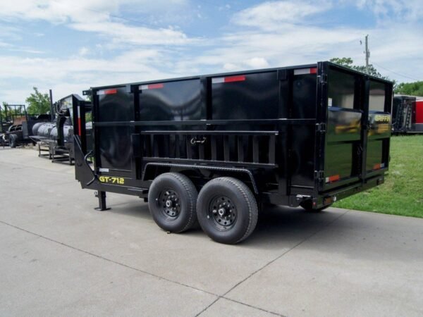 7x12 Gooseneck Hydraulic Dump Trailer with 4ft Side (2) 6K Axles - Image 5