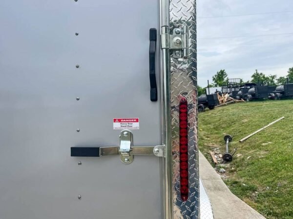 7x14 Enclosed V-Nose Trailer Silver with Ladder Racks (2) 3,500lb Axles Storage - Image 14