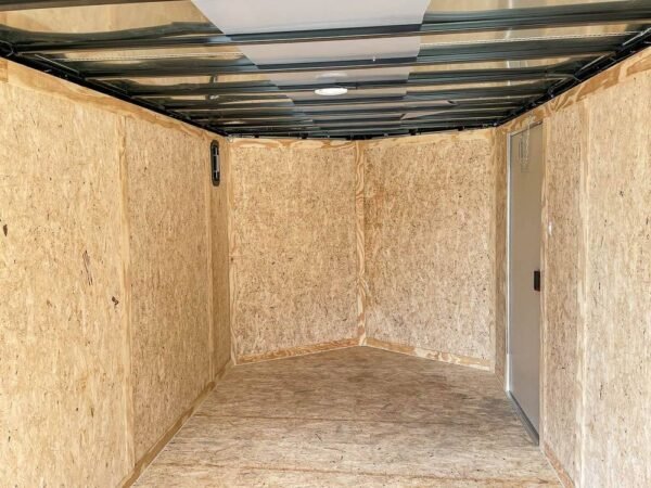 7x14 Enclosed V-Nose Trailer Silver with Ladder Racks (2) 3,500lb Axles Storage - Image 17