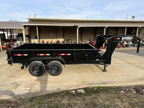 7x14 Gorilla Telescopic Gooseneck IBeam Dump Trailer 2ft Sides (2) 7K Axles - Image 8