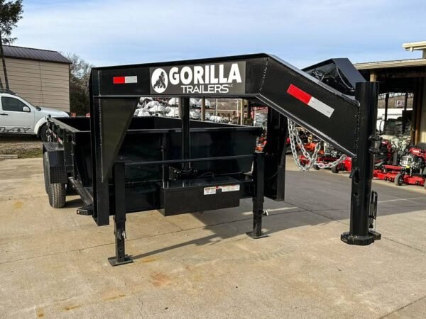 7x14 Gorilla Telescopic Gooseneck IBeam Dump Trailer 2ft Sides (2) 7K Axles - Image 10