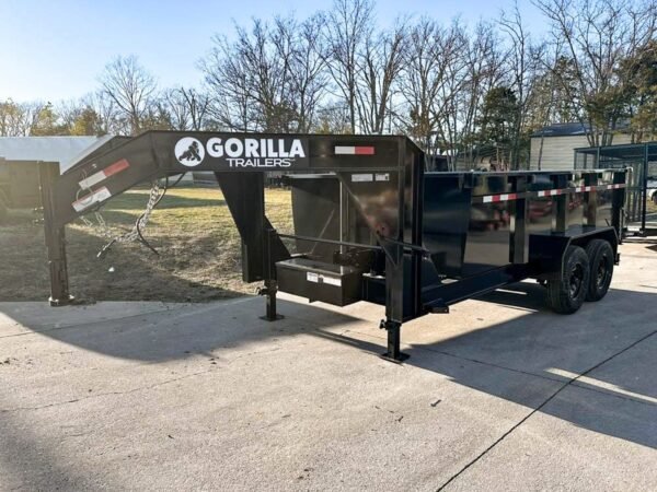 7x14 Gorilla Telescopic Gooseneck IBeam Dump Trailer 3ft Sides (2) 7K Axles - Image 2