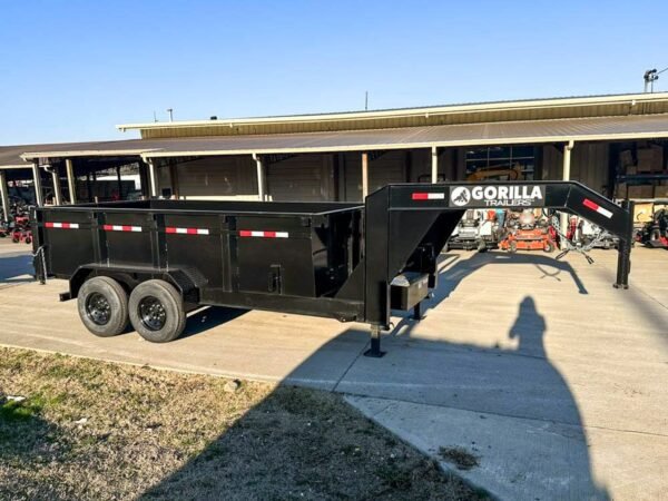 7x14 Gorilla Telescopic Gooseneck IBeam Dump Trailer 3ft Sides (2) 7K Axles - Image 6