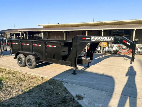 7x14 Gorilla Telescopic Gooseneck IBeam Dump Trailer 3ft Sides (2) 7K Axles - Image 7