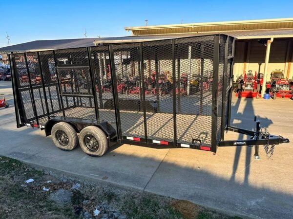 6.4x16 Straight Deck Utility Trailer 6ft Mesh Sides Roof (2) 3,500lb Axles - Image 19