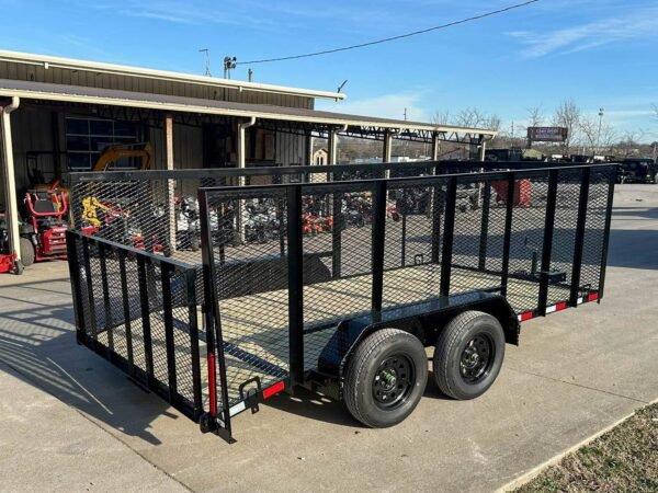 7x14 Powder Coated Dovetail Utility Trailer 4ft Mesh Sides (2) 3,500lb Axles - Image 7