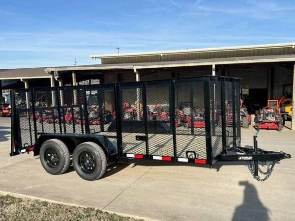 7x14 Powder Coated Dovetail Utility Trailer 4ft Mesh Sides (2) 3,500lb Axles - Image 9