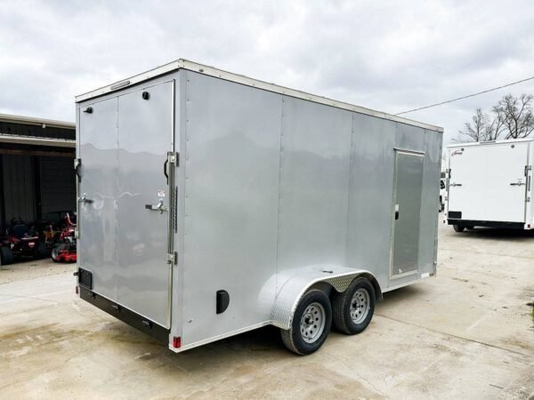7x16 Silver V-Nose Enclosed Trailer (2) 3,500lb Axles 7ft Interior - Image 6