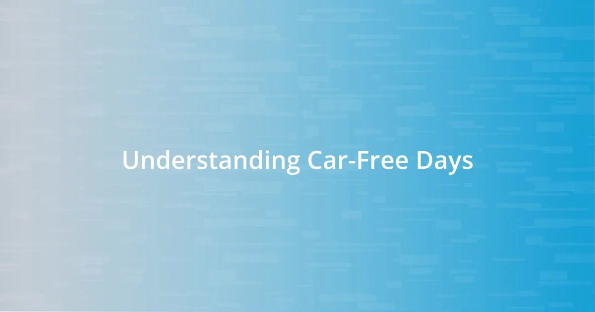 Understanding Car-Free Days